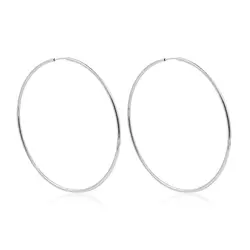 Par de Brincos Argola Grande em Ouro Branco 18K