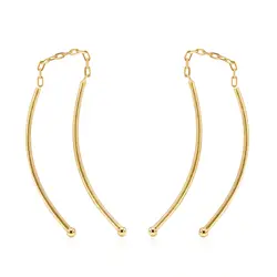 Par de Brincos Palito com Malha Cartier em Ouro Amarelo 18K