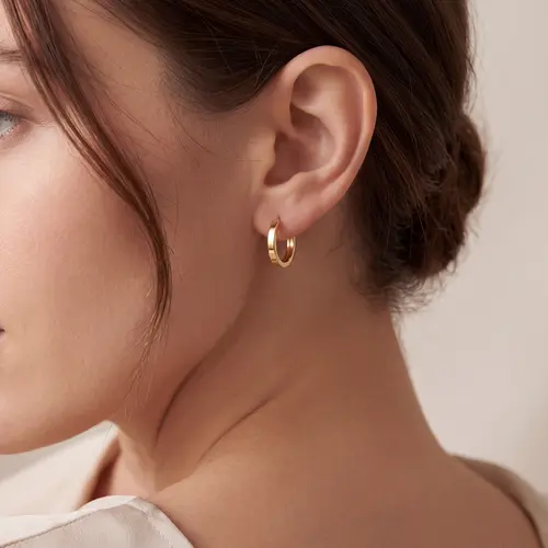 Par de Brincos Argola em Ouro Amarelo 18K 126319