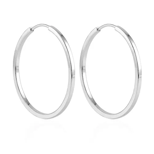 Par de Brincos Argola em Ouro Branco 18K 126327