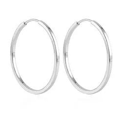 Par de Brincos Argola em Ouro Branco 18K 126327