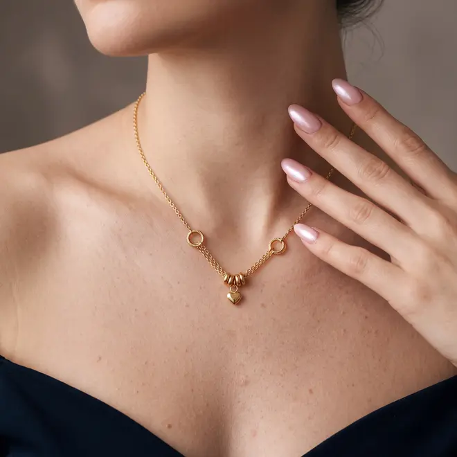 Colar em Ouro Amarelo 18k com pingente coração  126341