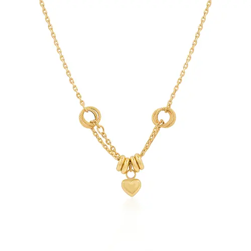 Colar em Ouro Amarelo 18k com pingente coração  126341