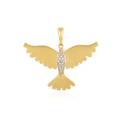 Pingente Espírito Santo de Ouro Amarelo 18k com Cristais