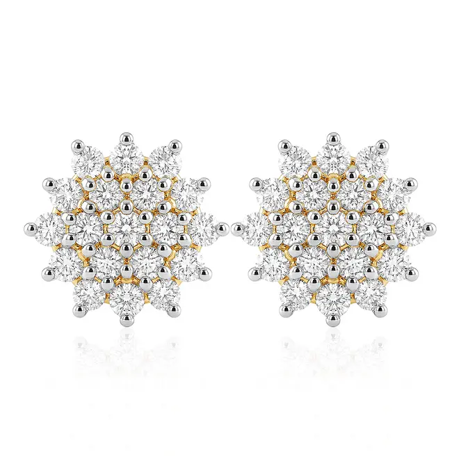 Par de Brincos Chuveiro de Ouro Amarelo com 38 Diamantes Totalizando 1,0 Cts. 126614 126614