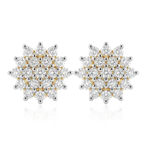 Par de Brincos Chuveiro de Ouro Amarelo com 38 Diamantes Totalizando 1,0 Cts. 126614 126614