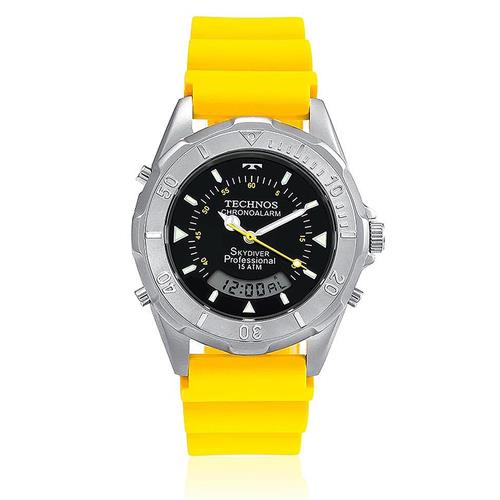 Relógio technos skydiver pulseira borracha Clearance