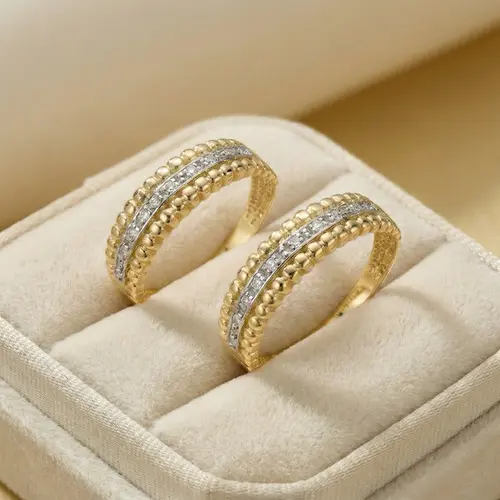 Par de Aparadores de Ouro com 20 Diamantes| Joias Vip