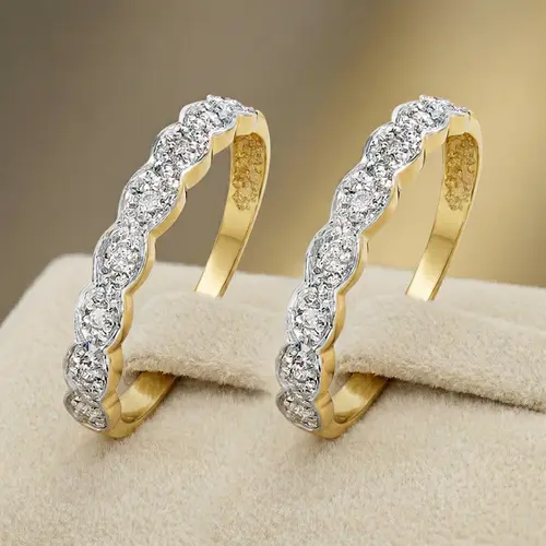 Par de Aparadores de Ouro com 16 Diamantes | Joias Vip