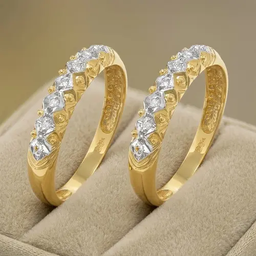Par de Aparadores de ouro com 14 Diamantes| Joias Vip