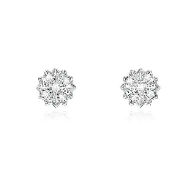 Par de Brincos de Ouro modelo Chuveiro com 10 Pts em Diamantes