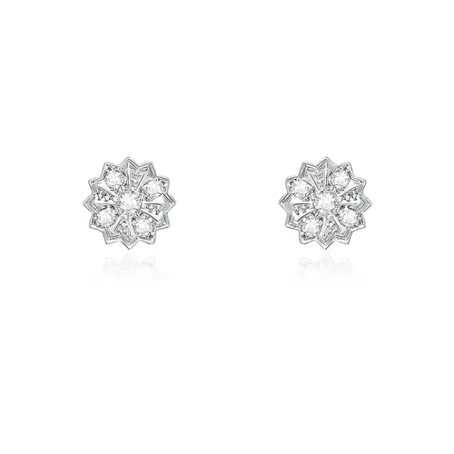Par de Brincos de Ouro modelo Chuveiro com 10 Pts em Diamantes