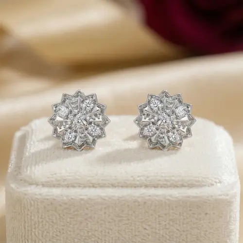 Par de Brincos de Ouro modelo Chuveiro com 10 Pts em Diamantes