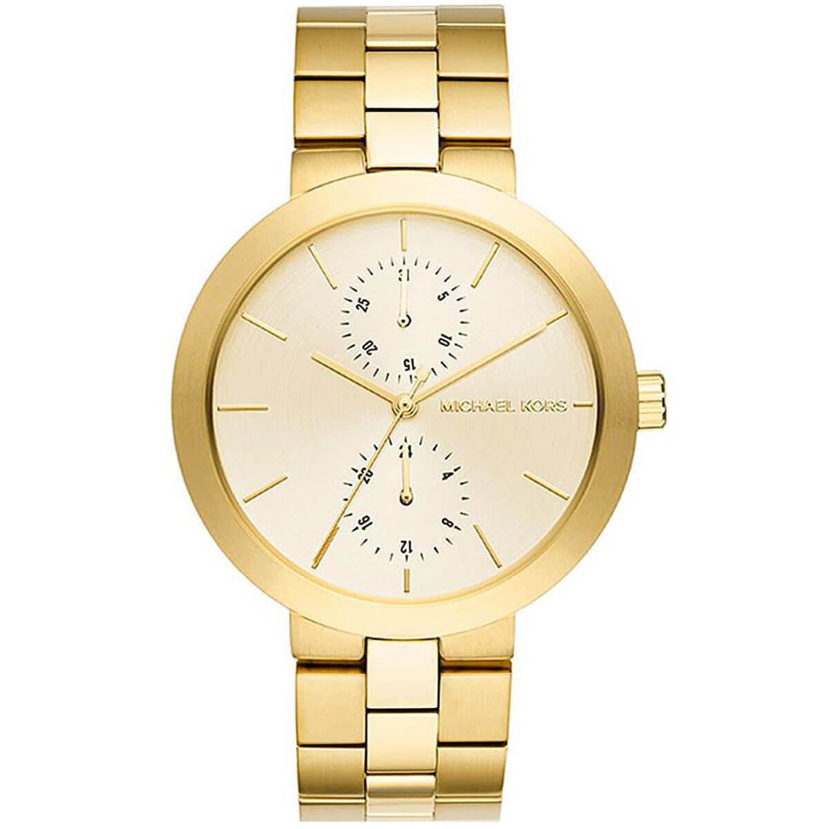 Michael Kors Garner Quartz Gold Dial Gold Steel Strap Watch For Women - MK6408